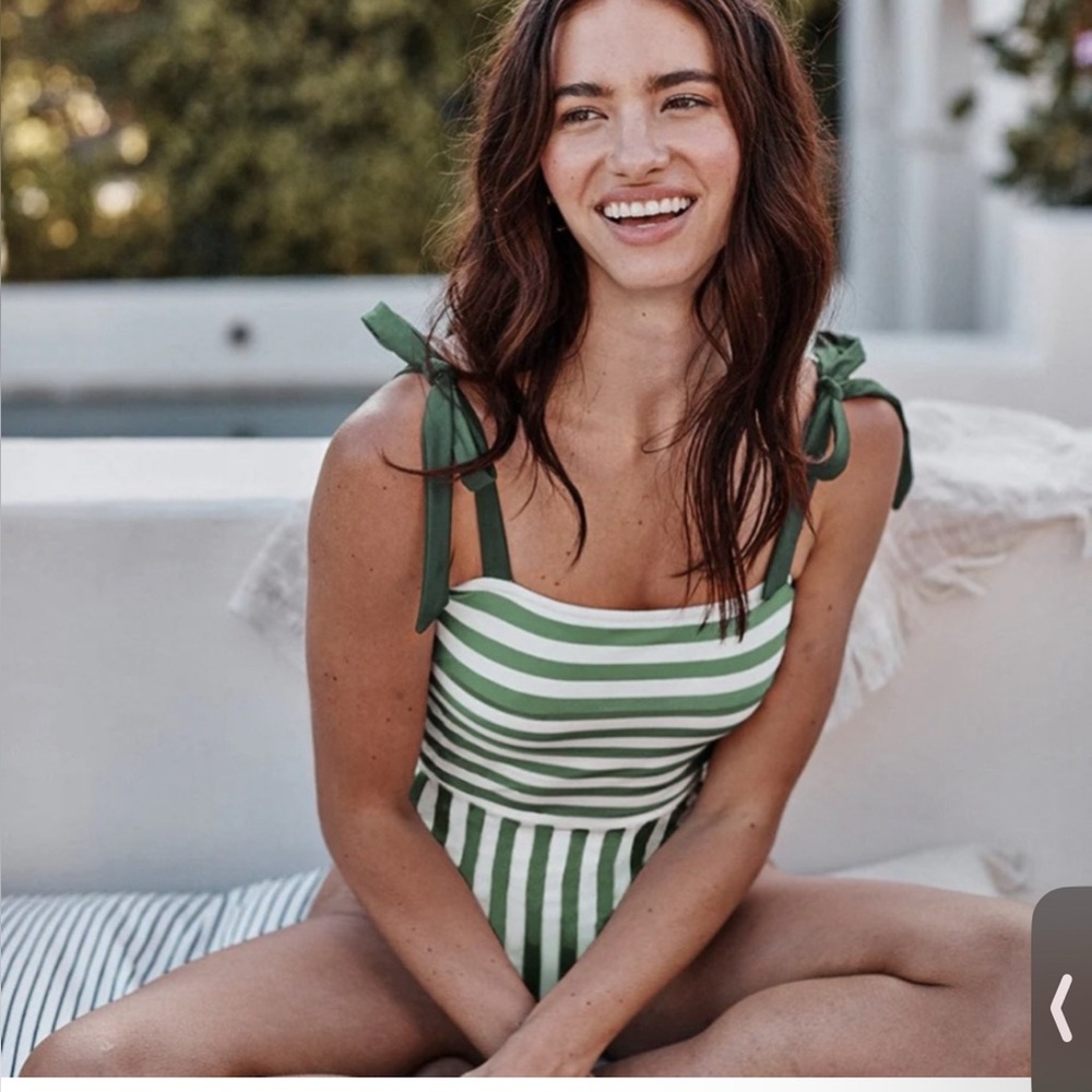 Summersalt Green and White Striped One Piece